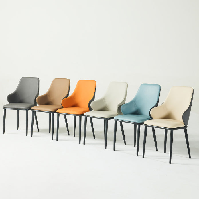 Contemporary Restaurant Leather Armchair Matte Finish Parsons Dining Chair Clearhalo ' kitchen&dining_furn' 'Dining Chairs' 'Dining Tables & Seating' 'dining_chair' 'furn' 'furn_dining_chair' 'Furniture' 'furniture_dining_chair' 'Kitchen & Dining Furniture' 'kitchen' 3542044