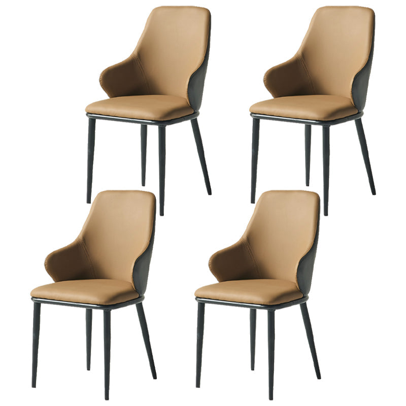 Contemporary Restaurant Leather Armchair Matte Finish Parsons Dining Chair Khaki 4 Piece Set Clearhalo ' kitchen&dining_furn' 'Dining Chairs' 'Dining Tables & Seating' 'dining_chair' 'furn' 'furn_dining_chair' 'Furniture' 'furniture_dining_chair' 'Kitchen & Dining Furniture' 'kitchen' 3542045