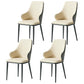 Contemporary Restaurant Leather Armchair Matte Finish Parsons Dining Chair Off-White 4 Piece Set Clearhalo ' kitchen&dining_furn' 'Dining Chairs' 'Dining Tables & Seating' 'dining_chair' 'furn' 'furn_dining_chair' 'Furniture' 'furniture_dining_chair' 'Kitchen & Dining Furniture' 'kitchen' 3542054