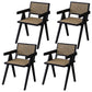 Contemporary Style Rubberwood Chair Open Back Arm Kitchen Dining Chairs Black 4 Piece Set Clearhalo ' kitchen&dining_furn' 'Dining Chairs' 'Dining Tables & Seating' 'dining_chair' 'furn' 'furn_dining_chair' 'Furniture' 'furniture_dining_chair' 'Kitchen & Dining Furniture' 'kitchen' 3542057