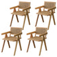 Contemporary Style Rubberwood Chair Open Back Arm Kitchen Dining Chairs Wood 4 Piece Set Clearhalo ' kitchen&dining_furn' 'Dining Chairs' 'Dining Tables & Seating' 'dining_chair' 'furn' 'furn_dining_chair' 'Furniture' 'furniture_dining_chair' 'Kitchen & Dining Furniture' 'kitchen' 3542061
