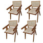 Contemporary Style Rubberwood Chair Open Back Arm Kitchen Dining Chairs Red Brown 4 Piece Set Clearhalo ' kitchen&dining_furn' 'Dining Chairs' 'Dining Tables & Seating' 'dining_chair' 'furn' 'furn_dining_chair' 'Furniture' 'furniture_dining_chair' 'Kitchen & Dining Furniture' 'kitchen' 3542067