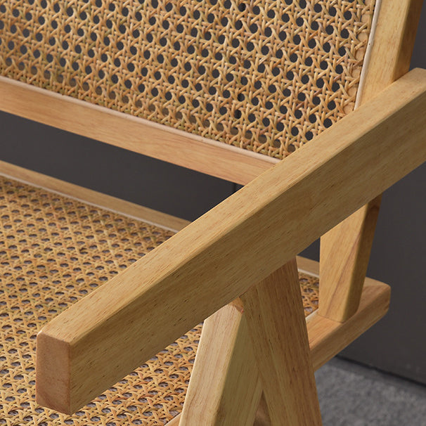 Contemporary Style Rubberwood Chair Open Back Arm Kitchen Dining Chairs Clearhalo ' kitchen&dining_furn' 'Dining Chairs' 'Dining Tables & Seating' 'dining_chair' 'furn' 'furn_dining_chair' 'Furniture' 'furniture_dining_chair' 'Kitchen & Dining Furniture' 'kitchen' 3542072