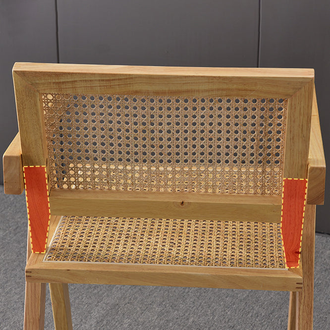 Contemporary Style Rubberwood Chair Open Back Arm Kitchen Dining Chairs Clearhalo ' kitchen&dining_furn' 'Dining Chairs' 'Dining Tables & Seating' 'dining_chair' 'furn' 'furn_dining_chair' 'Furniture' 'furniture_dining_chair' 'Kitchen & Dining Furniture' 'kitchen' 3542074