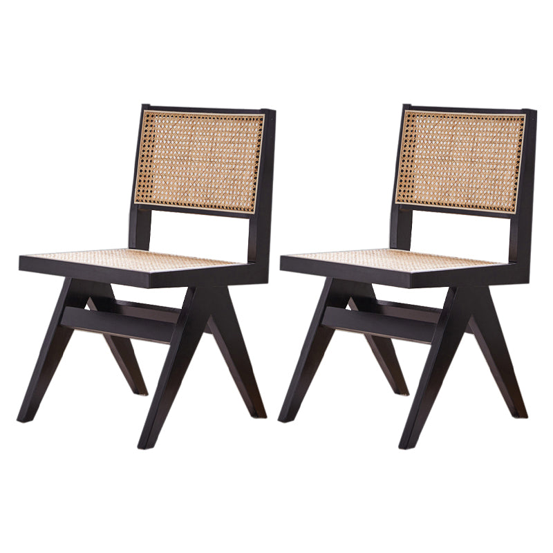 Solid Rubberwood Kitchen Dining Room Chairs Open Back Side Chairs Sets Black 2 Piece Set Clearhalo ' kitchen&dining_furn' 'Dining Chairs' 'Dining Tables & Seating' 'dining_chair' 'furn' 'furn_dining_chair' 'Furniture' 'furniture_dining_chair' 'Kitchen & Dining Furniture' 'kitchen' 3542081