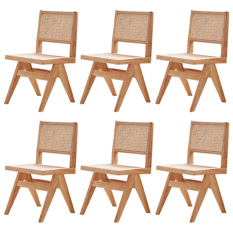 Solid Rubberwood Kitchen Dining Room Chairs Open Back Side Chairs Sets Wood 6 Piece Set Clearhalo ' kitchen&dining_furn' 'Dining Chairs' 'Dining Tables & Seating' 'dining_chair' 'furn' 'furn_dining_chair' 'Furniture' 'furniture_dining_chair' 'Kitchen & Dining Furniture' 'kitchen' 3542091