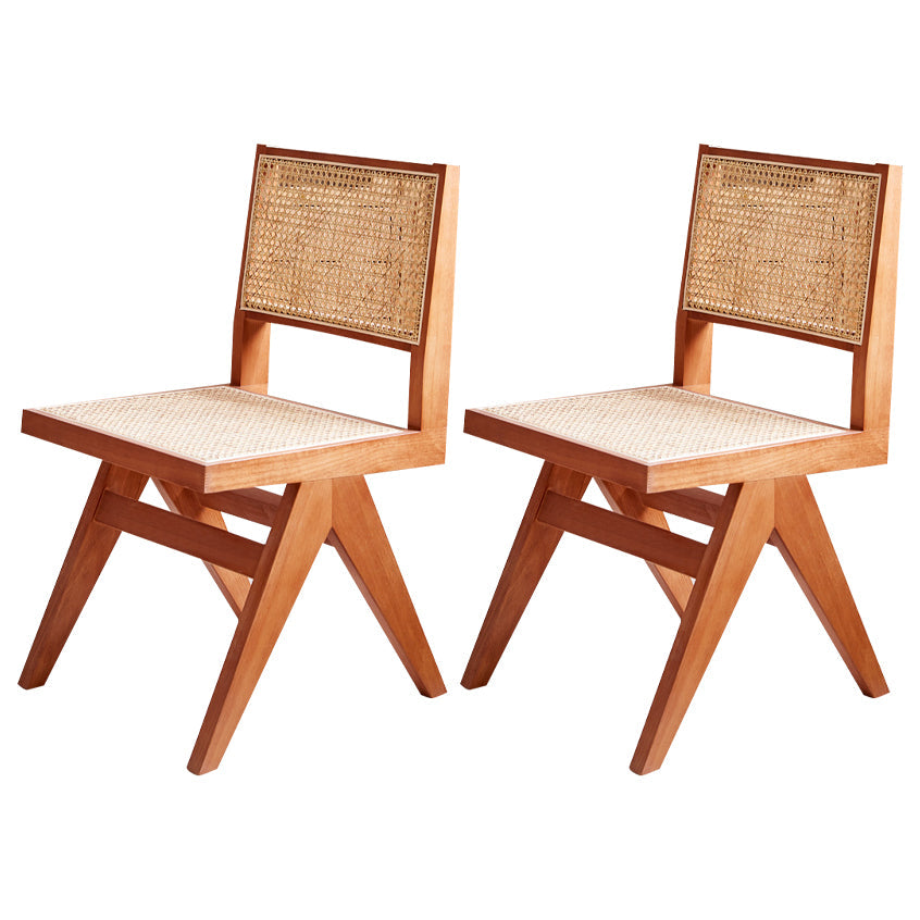 Solid Rubberwood Kitchen Dining Room Chairs Open Back Side Chairs Sets Red Brown 2 Piece Set Clearhalo ' kitchen&dining_furn' 'Dining Chairs' 'Dining Tables & Seating' 'dining_chair' 'furn' 'furn_dining_chair' 'Furniture' 'furniture_dining_chair' 'Kitchen & Dining Furniture' 'kitchen' 3542093