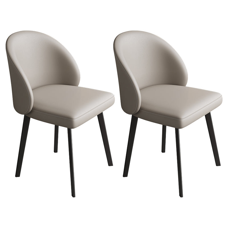 Contemporary Armless Dining Chairs Parsons Chair with Iron Legs for Home Use Grey 2 Piece Set Clearhalo ' kitchen&dining_furn' 'Dining Chairs' 'Dining Tables & Seating' 'dining_chair' 'furn' 'furn_dining_chair' 'Furniture' 'furniture_dining_chair' 'Kitchen & Dining Furniture' 'kitchen' 3542105