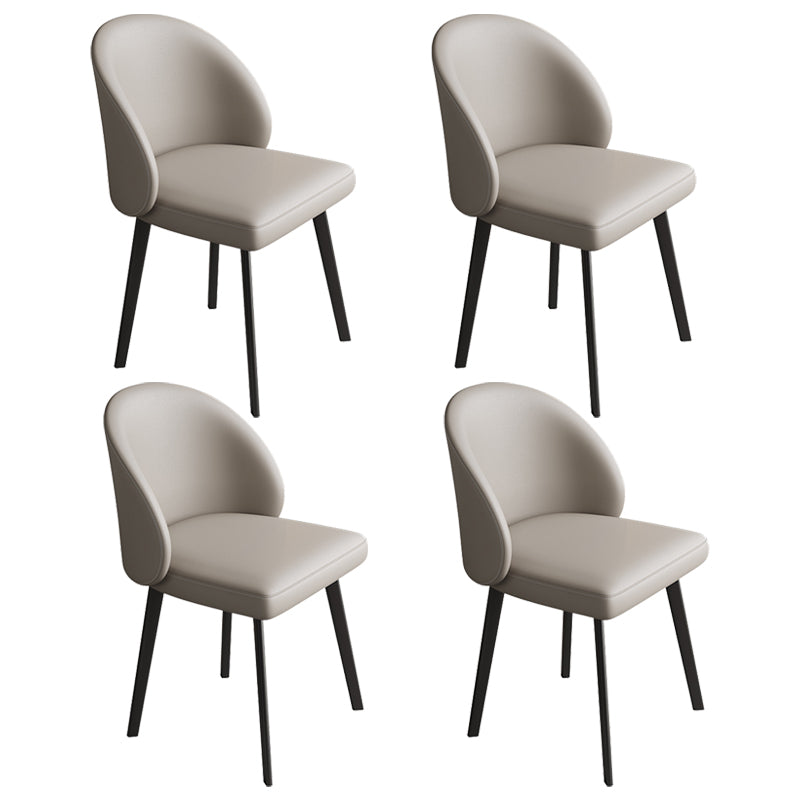 Contemporary Armless Dining Chairs Parsons Chair with Iron Legs for Home Use Grey 4 Piece Set Clearhalo ' kitchen&dining_furn' 'Dining Chairs' 'Dining Tables & Seating' 'dining_chair' 'furn' 'furn_dining_chair' 'Furniture' 'furniture_dining_chair' 'Kitchen & Dining Furniture' 'kitchen' 3542106