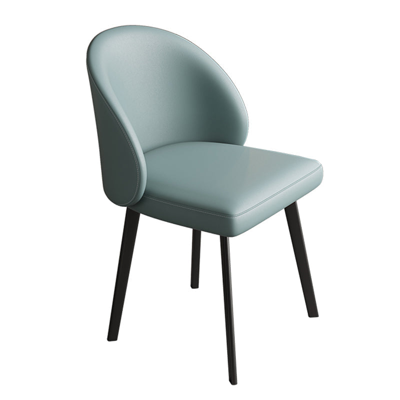 Contemporary Armless Dining Chairs Parsons Chair with Iron Legs for Home Use Blue 1 Piece Clearhalo ' kitchen&dining_furn' 'Dining Chairs' 'Dining Tables & Seating' 'dining_chair' 'furn' 'furn_dining_chair' 'Furniture' 'furniture_dining_chair' 'Kitchen & Dining Furniture' 'kitchen' 3542108