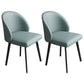 Contemporary Armless Dining Chairs Parsons Chair with Iron Legs for Home Use Blue 2 Piece Set Clearhalo ' kitchen&dining_furn' 'Dining Chairs' 'Dining Tables & Seating' 'dining_chair' 'furn' 'furn_dining_chair' 'Furniture' 'furniture_dining_chair' 'Kitchen & Dining Furniture' 'kitchen' 3542110