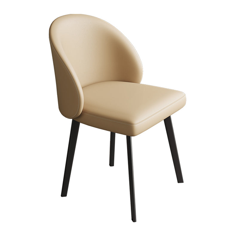 Contemporary Armless Dining Chairs Parsons Chair with Iron Legs for Home Use Beige 1 Piece Clearhalo ' kitchen&dining_furn' 'Dining Chairs' 'Dining Tables & Seating' 'dining_chair' 'furn' 'furn_dining_chair' 'Furniture' 'furniture_dining_chair' 'Kitchen & Dining Furniture' 'kitchen' 3542125