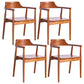 Modern Dining Arm Chair 22'' Wide Open Back Chair with 4 Wood Legs for Home Use Brown Wood 4 Piece Set Clearhalo ' kitchen&dining_furn' 'Dining Chairs' 'Dining Tables & Seating' 'dining_chair' 'furn' 'furn_dining_chair' 'Furniture' 'furniture_dining_chair' 'Kitchen & Dining Furniture' 'kitchen' 3542132