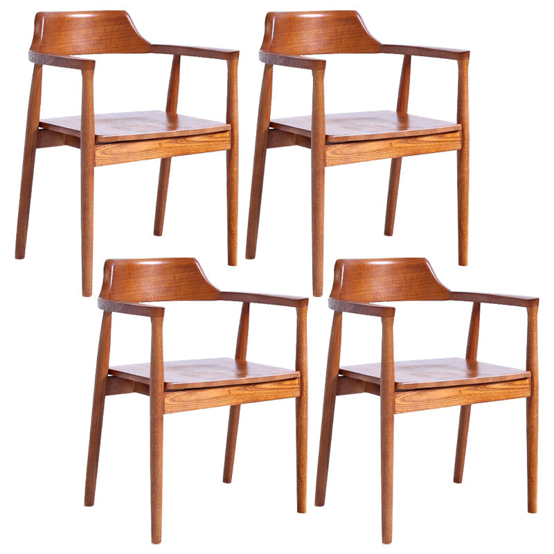 Modern Dining Arm Chair 22'' Wide Open Back Chair with 4 Wood Legs for Home Use Brown Wood 4 Piece Set Clearhalo ' kitchen&dining_furn' 'Dining Chairs' 'Dining Tables & Seating' 'dining_chair' 'furn' 'furn_dining_chair' 'Furniture' 'furniture_dining_chair' 'Kitchen & Dining Furniture' 'kitchen' 3542132