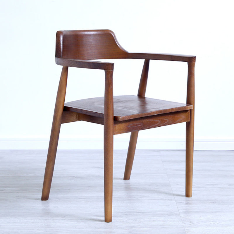 Modern Dining Arm Chair 22'' Wide Open Back Chair with 4 Wood Legs for Home Use Walnut Wood 1 Piece Clearhalo ' kitchen&dining_furn' 'Dining Chairs' 'Dining Tables & Seating' 'dining_chair' 'furn' 'furn_dining_chair' 'Furniture' 'furniture_dining_chair' 'Kitchen & Dining Furniture' 'kitchen' 3542141