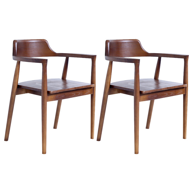 Modern Dining Arm Chair 22'' Wide Open Back Chair with 4 Wood Legs for Home Use Walnut Wood 2 Piece Set Clearhalo ' kitchen&dining_furn' 'Dining Chairs' 'Dining Tables & Seating' 'dining_chair' 'furn' 'furn_dining_chair' 'Furniture' 'furniture_dining_chair' 'Kitchen & Dining Furniture' 'kitchen' 3542143
