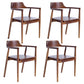 Modern Dining Arm Chair 22'' Wide Open Back Chair with 4 Wood Legs for Home Use Walnut Wood 4 Piece Set Clearhalo ' kitchen&dining_furn' 'Dining Chairs' 'Dining Tables & Seating' 'dining_chair' 'furn' 'furn_dining_chair' 'Furniture' 'furniture_dining_chair' 'Kitchen & Dining Furniture' 'kitchen' 3542145