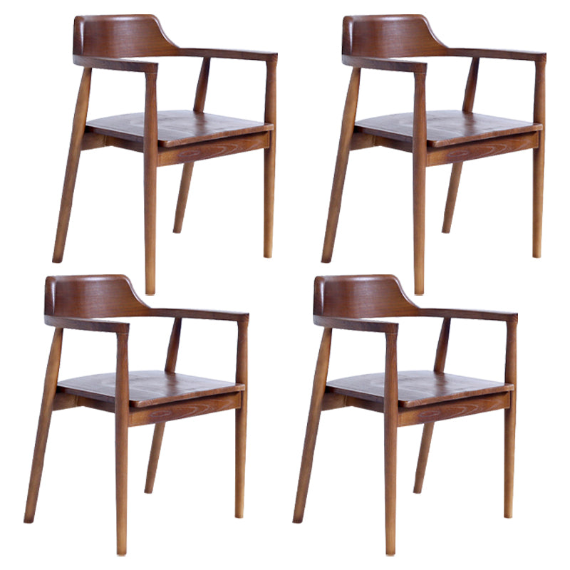 Modern Dining Arm Chair 22'' Wide Open Back Chair with 4 Wood Legs for Home Use Walnut Wood 4 Piece Set Clearhalo ' kitchen&dining_furn' 'Dining Chairs' 'Dining Tables & Seating' 'dining_chair' 'furn' 'furn_dining_chair' 'Furniture' 'furniture_dining_chair' 'Kitchen & Dining Furniture' 'kitchen' 3542145