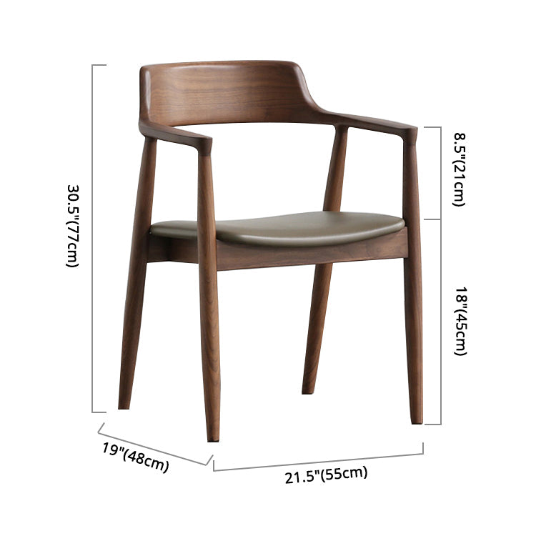 Modern Dining Arm Chair 22'' Wide Open Back Chair with 4 Wood Legs for Home Use Clearhalo ' kitchen&dining_furn' 'Dining Chairs' 'Dining Tables & Seating' 'dining_chair' 'furn' 'furn_dining_chair' 'Furniture' 'furniture_dining_chair' 'Kitchen & Dining Furniture' 'kitchen' 3542147