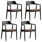 Modern Dining Arm Chair 22'' Wide Open Back Chair with 4 Wood Legs for Home Use Black Linen 4 Piece Set Clearhalo ' kitchen&dining_furn' 'Dining Chairs' 'Dining Tables & Seating' 'dining_chair' 'furn' 'furn_dining_chair' 'Furniture' 'furniture_dining_chair' 'Kitchen & Dining Furniture' 'kitchen' 3542151