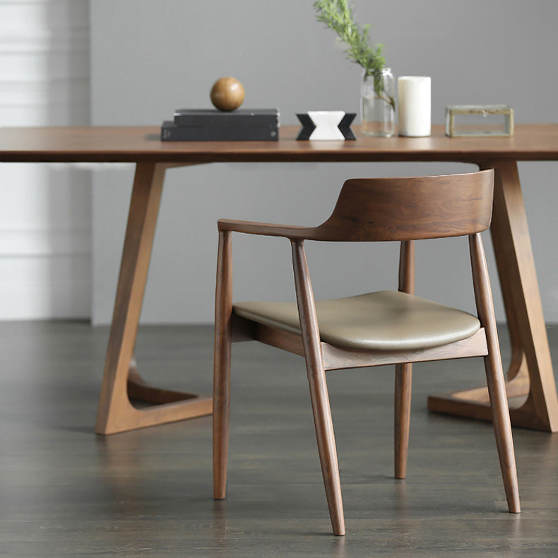 Modern Dining Arm Chair 22'' Wide Open Back Chair with 4 Wood Legs for Home Use Clearhalo ' kitchen&dining_furn' 'Dining Chairs' 'Dining Tables & Seating' 'dining_chair' 'furn' 'furn_dining_chair' 'Furniture' 'furniture_dining_chair' 'Kitchen & Dining Furniture' 'kitchen' 3542155