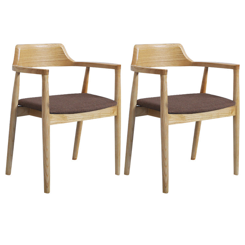 Modern Dining Arm Chair 22'' Wide Open Back Chair with 4 Wood Legs for Home Use Wood Linen 2 Piece Set Clearhalo ' kitchen&dining_furn' 'Dining Chairs' 'Dining Tables & Seating' 'dining_chair' 'furn' 'furn_dining_chair' 'Furniture' 'furniture_dining_chair' 'Kitchen & Dining Furniture' 'kitchen' 3542158