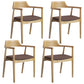 Modern Dining Arm Chair 22'' Wide Open Back Chair with 4 Wood Legs for Home Use Wood Linen 4 Piece Set Clearhalo ' kitchen&dining_furn' 'Dining Chairs' 'Dining Tables & Seating' 'dining_chair' 'furn' 'furn_dining_chair' 'Furniture' 'furniture_dining_chair' 'Kitchen & Dining Furniture' 'kitchen' 3542159