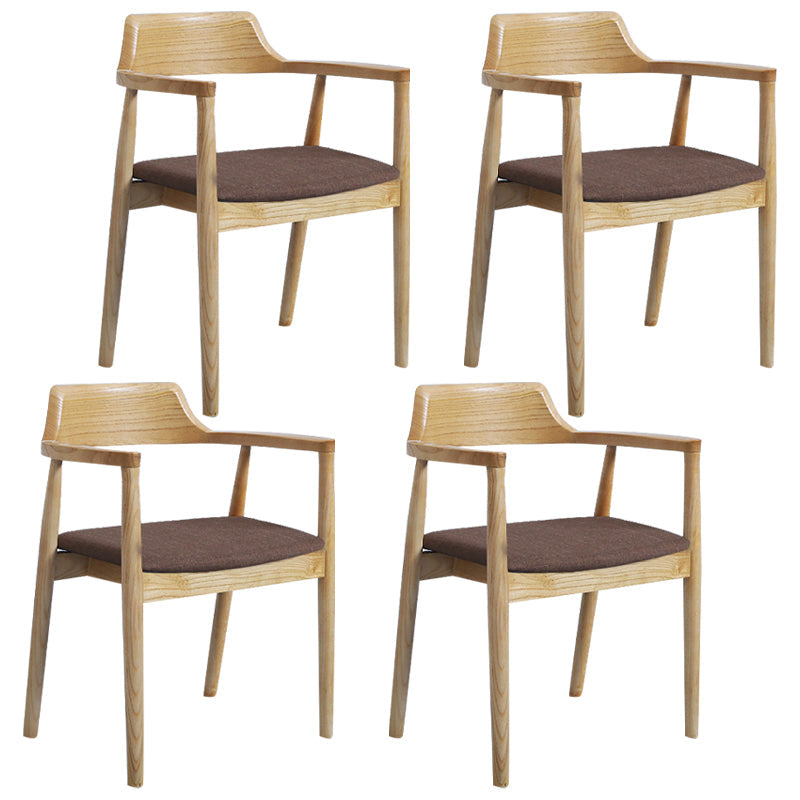 Modern Dining Arm Chair 22'' Wide Open Back Chair with 4 Wood Legs for Home Use Wood Linen 4 Piece Set Clearhalo ' kitchen&dining_furn' 'Dining Chairs' 'Dining Tables & Seating' 'dining_chair' 'furn' 'furn_dining_chair' 'Furniture' 'furniture_dining_chair' 'Kitchen & Dining Furniture' 'kitchen' 3542159
