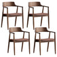 Modern Dining Arm Chair 22'' Wide Open Back Chair with 4 Wood Legs for Home Use Walnut Linen 4 Piece Set Clearhalo ' kitchen&dining_furn' 'Dining Chairs' 'Dining Tables & Seating' 'dining_chair' 'furn' 'furn_dining_chair' 'Furniture' 'furniture_dining_chair' 'Kitchen & Dining Furniture' 'kitchen' 3542162