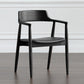 Modern Dining Arm Chair 22'' Wide Open Back Chair with 4 Wood Legs for Home Use Black Faux Leather 1 Piece Clearhalo ' kitchen&dining_furn' 'Dining Chairs' 'Dining Tables & Seating' 'dining_chair' 'furn' 'furn_dining_chair' 'Furniture' 'furniture_dining_chair' 'Kitchen & Dining Furniture' 'kitchen' 3542163