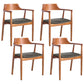 Modern Dining Arm Chair 22'' Wide Open Back Chair with 4 Wood Legs for Home Use Brown Faux Leather 4 Piece Set Clearhalo ' kitchen&dining_furn' 'Dining Chairs' 'Dining Tables & Seating' 'dining_chair' 'furn' 'furn_dining_chair' 'Furniture' 'furniture_dining_chair' 'Kitchen & Dining Furniture' 'kitchen' 3542168