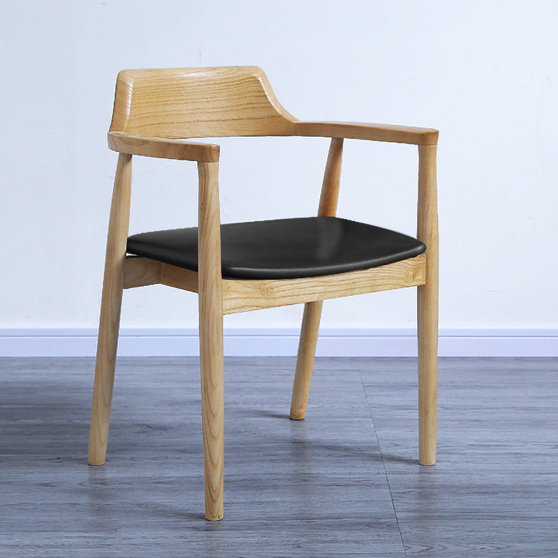 Modern Dining Arm Chair 22'' Wide Open Back Chair with 4 Wood Legs for Home Use Wood Faux Leather 1 Piece Clearhalo ' kitchen&dining_furn' 'Dining Chairs' 'Dining Tables & Seating' 'dining_chair' 'furn' 'furn_dining_chair' 'Furniture' 'furniture_dining_chair' 'Kitchen & Dining Furniture' 'kitchen' 3542169