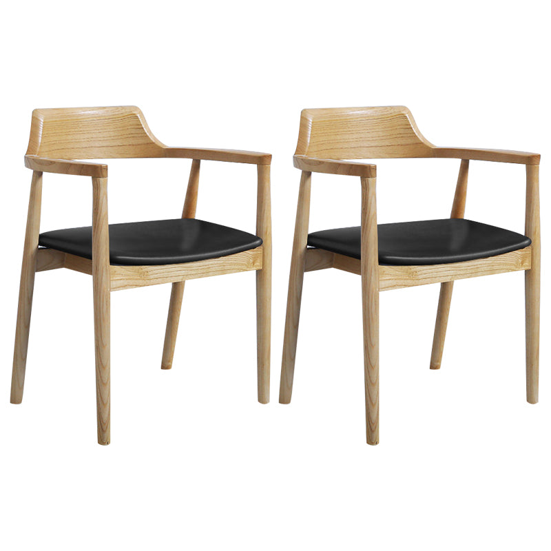 Modern Dining Arm Chair 22'' Wide Open Back Chair with 4 Wood Legs for Home Use Wood Faux Leather 2 Piece Set Clearhalo ' kitchen&dining_furn' 'Dining Chairs' 'Dining Tables & Seating' 'dining_chair' 'furn' 'furn_dining_chair' 'Furniture' 'furniture_dining_chair' 'Kitchen & Dining Furniture' 'kitchen' 3542170
