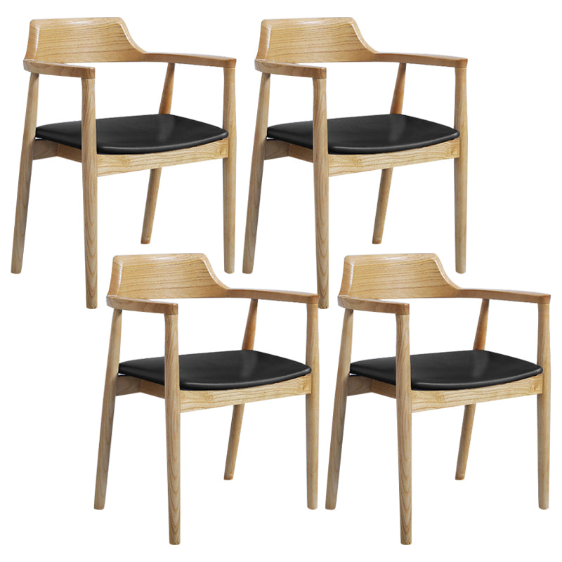 Modern Dining Arm Chair 22'' Wide Open Back Chair with 4 Wood Legs for Home Use Wood Faux Leather 4 Piece Set Clearhalo ' kitchen&dining_furn' 'Dining Chairs' 'Dining Tables & Seating' 'dining_chair' 'furn' 'furn_dining_chair' 'Furniture' 'furniture_dining_chair' 'Kitchen & Dining Furniture' 'kitchen' 3542171