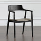 Modern Dining Arm Chair 22'' Wide Open Back Chair with 4 Wood Legs for Home Use Black Leather 1 Piece Clearhalo ' kitchen&dining_furn' 'Dining Chairs' 'Dining Tables & Seating' 'dining_chair' 'furn' 'furn_dining_chair' 'Furniture' 'furniture_dining_chair' 'Kitchen & Dining Furniture' 'kitchen' 3542175