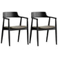 Modern Dining Arm Chair 22'' Wide Open Back Chair with 4 Wood Legs for Home Use Black Leather 2 Piece Set Clearhalo ' kitchen&dining_furn' 'Dining Chairs' 'Dining Tables & Seating' 'dining_chair' 'furn' 'furn_dining_chair' 'Furniture' 'furniture_dining_chair' 'Kitchen & Dining Furniture' 'kitchen' 3542176