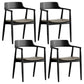 Modern Dining Arm Chair 22'' Wide Open Back Chair with 4 Wood Legs for Home Use Black Leather 4 Piece Set Clearhalo ' kitchen&dining_furn' 'Dining Chairs' 'Dining Tables & Seating' 'dining_chair' 'furn' 'furn_dining_chair' 'Furniture' 'furniture_dining_chair' 'Kitchen & Dining Furniture' 'kitchen' 3542177
