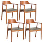 Modern Dining Arm Chair 22'' Wide Open Back Chair with 4 Wood Legs for Home Use Brown Leather 4 Piece Set Clearhalo ' kitchen&dining_furn' 'Dining Chairs' 'Dining Tables & Seating' 'dining_chair' 'furn' 'furn_dining_chair' 'Furniture' 'furniture_dining_chair' 'Kitchen & Dining Furniture' 'kitchen' 3542180