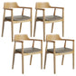Modern Dining Arm Chair 22'' Wide Open Back Chair with 4 Wood Legs for Home Use Wood Leather 4 Piece Set Clearhalo ' kitchen&dining_furn' 'Dining Chairs' 'Dining Tables & Seating' 'dining_chair' 'furn' 'furn_dining_chair' 'Furniture' 'furniture_dining_chair' 'Kitchen & Dining Furniture' 'kitchen' 3542183