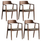 Modern Dining Arm Chair 22'' Wide Open Back Chair with 4 Wood Legs for Home Use Walnut Leather 4 Piece Set Clearhalo ' kitchen&dining_furn' 'Dining Chairs' 'Dining Tables & Seating' 'dining_chair' 'furn' 'furn_dining_chair' 'Furniture' 'furniture_dining_chair' 'Kitchen & Dining Furniture' 'kitchen' 3542186