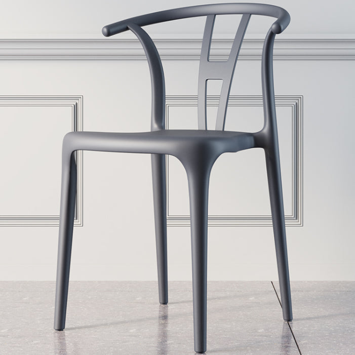 Contemporary Style Plastic Dining Chair Wishbone Back Chair for Kitchen Clearhalo ' kitchen&dining_furn' 'Dining Chairs' 'Dining Tables & Seating' 'dining_chair' 'furn' 'furn_dining_chair' 'Furniture' 'furniture_dining_chair' 'Kitchen & Dining Furniture' 'kitchen' 3542187