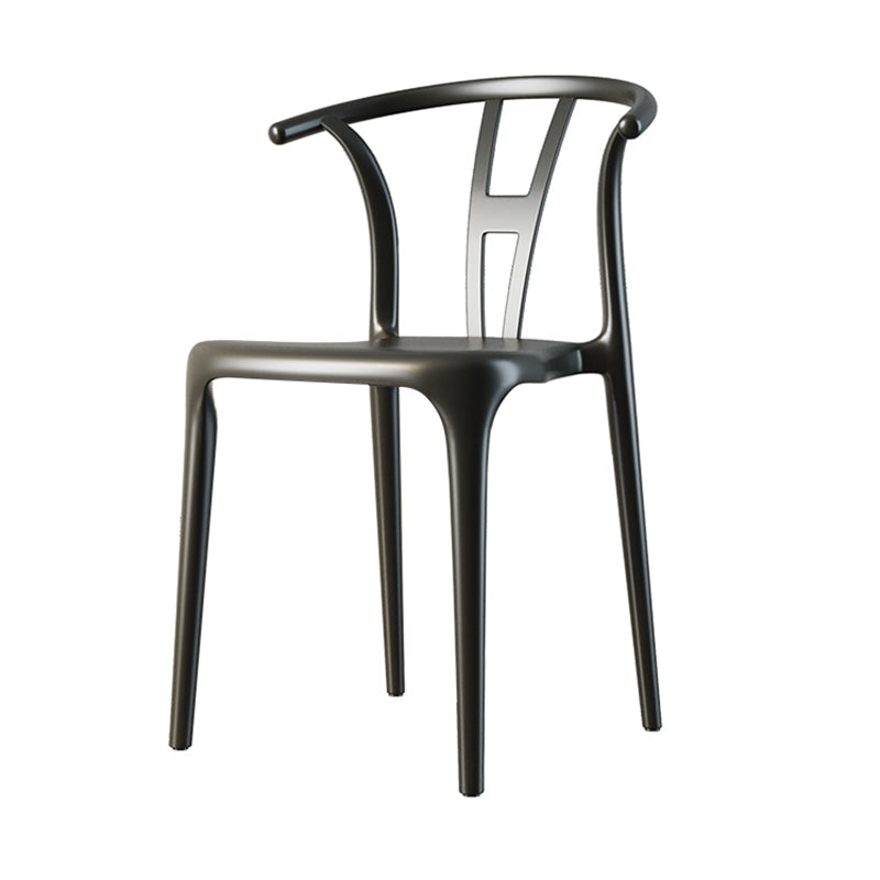 Contemporary Style Plastic Dining Chair Wishbone Back Chair for Kitchen Black 1 Piece Clearhalo ' kitchen&dining_furn' 'Dining Chairs' 'Dining Tables & Seating' 'dining_chair' 'furn' 'furn_dining_chair' 'Furniture' 'furniture_dining_chair' 'Kitchen & Dining Furniture' 'kitchen' 3542188