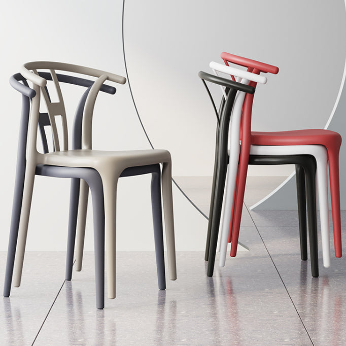 Contemporary Style Plastic Dining Chair Wishbone Back Chair for Kitchen Clearhalo ' kitchen&dining_furn' 'Dining Chairs' 'Dining Tables & Seating' 'dining_chair' 'furn' 'furn_dining_chair' 'Furniture' 'furniture_dining_chair' 'Kitchen & Dining Furniture' 'kitchen' 3542191