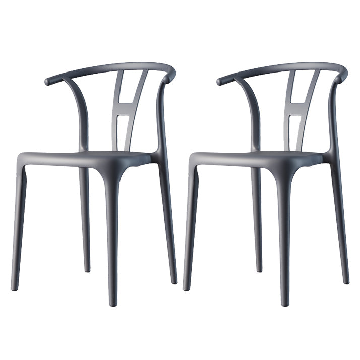 Contemporary Style Plastic Dining Chair Wishbone Back Chair for Kitchen Grey 2 Piece Set Clearhalo ' kitchen&dining_furn' 'Dining Chairs' 'Dining Tables & Seating' 'dining_chair' 'furn' 'furn_dining_chair' 'Furniture' 'furniture_dining_chair' 'Kitchen & Dining Furniture' 'kitchen' 3542194