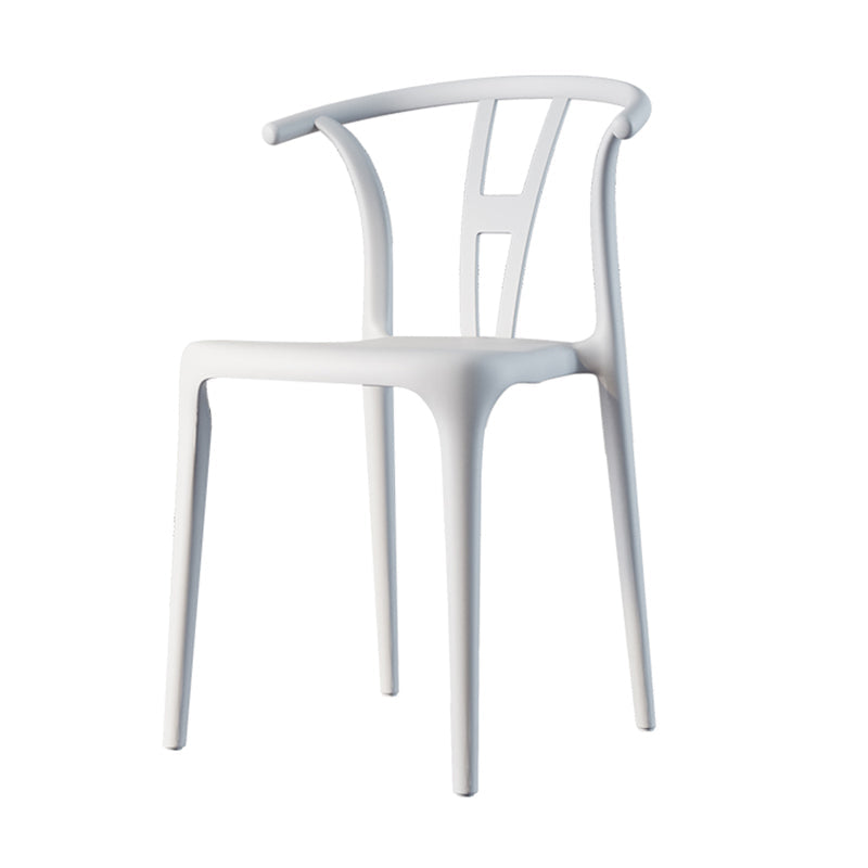 Contemporary Style Plastic Dining Chair Wishbone Back Chair for Kitchen White 1 Piece Clearhalo ' kitchen&dining_furn' 'Dining Chairs' 'Dining Tables & Seating' 'dining_chair' 'furn' 'furn_dining_chair' 'Furniture' 'furniture_dining_chair' 'Kitchen & Dining Furniture' 'kitchen' 3542197