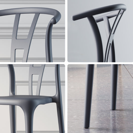 Contemporary Style Plastic Dining Chair Wishbone Back Chair for Kitchen Clearhalo ' kitchen&dining_furn' 'Dining Chairs' 'Dining Tables & Seating' 'dining_chair' 'furn' 'furn_dining_chair' 'Furniture' 'furniture_dining_chair' 'Kitchen & Dining Furniture' 'kitchen' 3542198