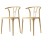 Contemporary Style Plastic Dining Chair Wishbone Back Chair for Kitchen Yellow 2 Piece Set Clearhalo ' kitchen&dining_furn' 'Dining Chairs' 'Dining Tables & Seating' 'dining_chair' 'furn' 'furn_dining_chair' 'Furniture' 'furniture_dining_chair' 'Kitchen & Dining Furniture' 'kitchen' 3542207