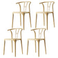 Contemporary Style Plastic Dining Chair Wishbone Back Chair for Kitchen Yellow 4 Piece Set Clearhalo ' kitchen&dining_furn' 'Dining Chairs' 'Dining Tables & Seating' 'dining_chair' 'furn' 'furn_dining_chair' 'Furniture' 'furniture_dining_chair' 'Kitchen & Dining Furniture' 'kitchen' 3542208