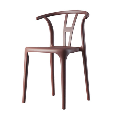 Contemporary Style Plastic Dining Chair Wishbone Back Chair for Kitchen Brown 1 Piece Clearhalo ' kitchen&dining_furn' 'Dining Chairs' 'Dining Tables & Seating' 'dining_chair' 'furn' 'furn_dining_chair' 'Furniture' 'furniture_dining_chair' 'Kitchen & Dining Furniture' 'kitchen' 3542209