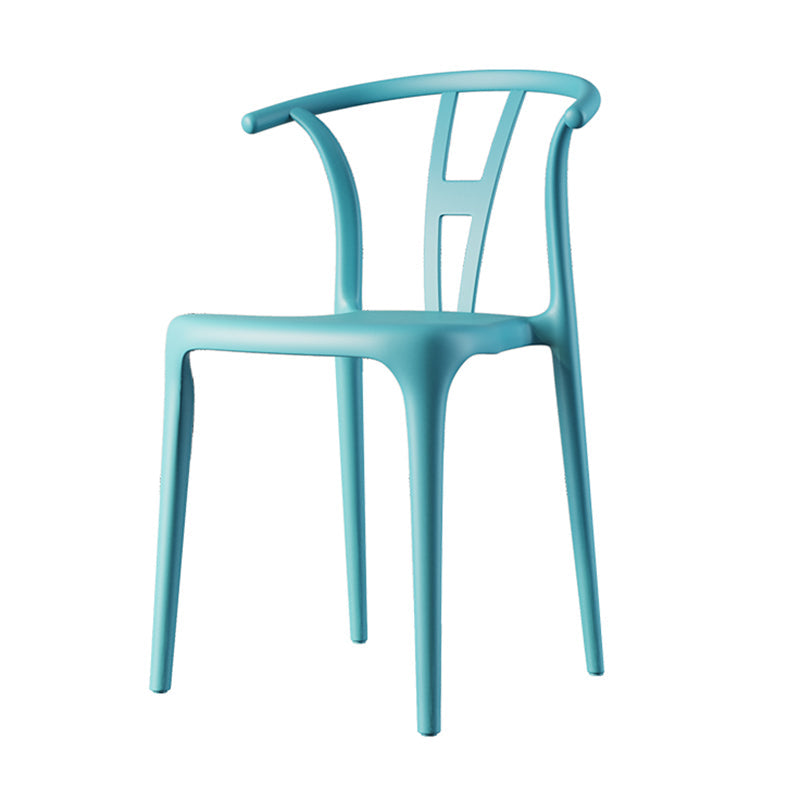 Contemporary Style Plastic Dining Chair Wishbone Back Chair for Kitchen Blue 1 Piece Clearhalo ' kitchen&dining_furn' 'Dining Chairs' 'Dining Tables & Seating' 'dining_chair' 'furn' 'furn_dining_chair' 'Furniture' 'furniture_dining_chair' 'Kitchen & Dining Furniture' 'kitchen' 3542212
